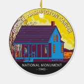 George Washington Carver National Monument Vintage Ceramic Ornament (Back)