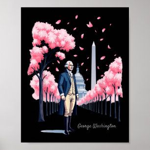 George Washington Cherry Blossom Art Washington Dc Poster