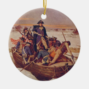 George Washington Crossing the Delaware River Ceramic Tree Decoration