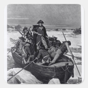 George Washington crossing the Delaware River Square Sticker