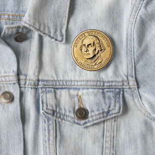 George Washington Dollar 6 Cm Round Badge