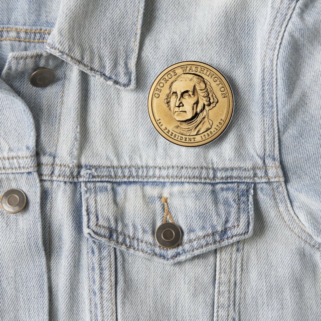 George Washington Dollar 6 Cm Round Badge (In Situ)