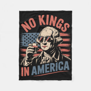 George Washington Drinking Funny No Kings America Fleece Blanket