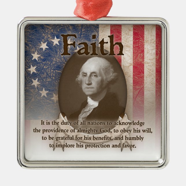 George Washington - Faith Metal Tree Decoration (Front)