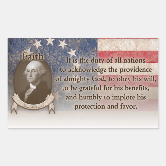 George Washington - Faith Rectangular Sticker (Front)