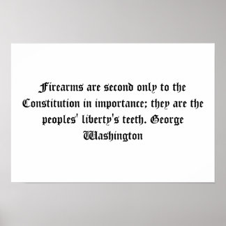 George Washington Firearms Quote Poster