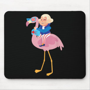 George Washington Flamingo 4th Of July American Fl Mouse Pad