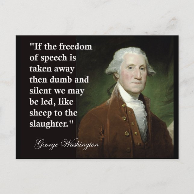 George Washington Freedom of Speech Quote Postcard (Front)