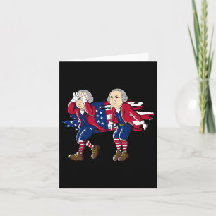 George Washington Griddy American Flag 4th Of July Card