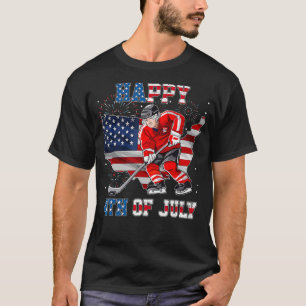 George Washington Hockey American Flag 4th of July T-Shirt