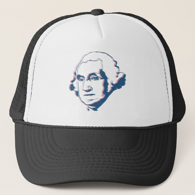 george washington in 3d trucker hat (Front)