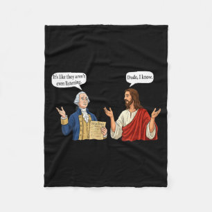 George Washington Jesus Like Aren' Bible Verse Fleece Blanket