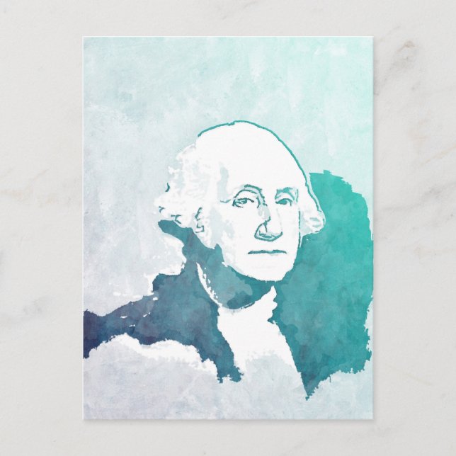 George Washington Pop Art Portrait Announcement Postcard (Front)