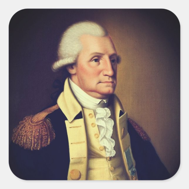 George Washington portrait (1790) Square Sticker (Front)