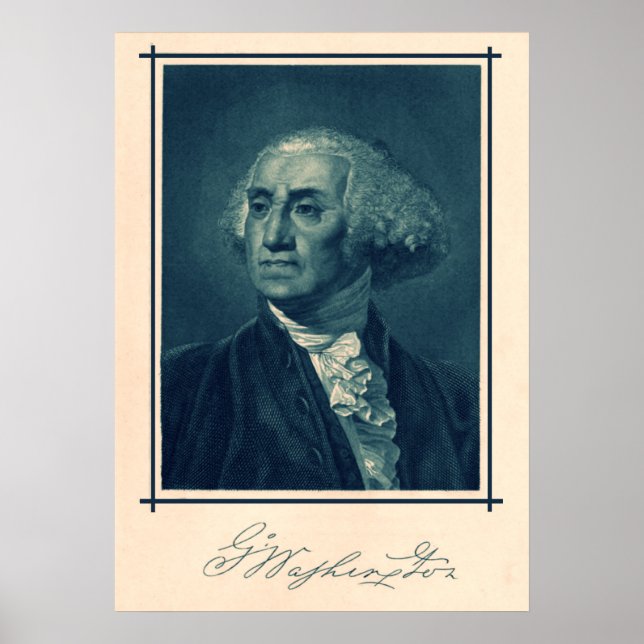 George Washington Portrait & Signature Poster (Front)