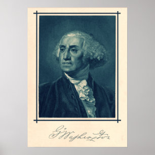 George Washington Portrait & Signature Poster