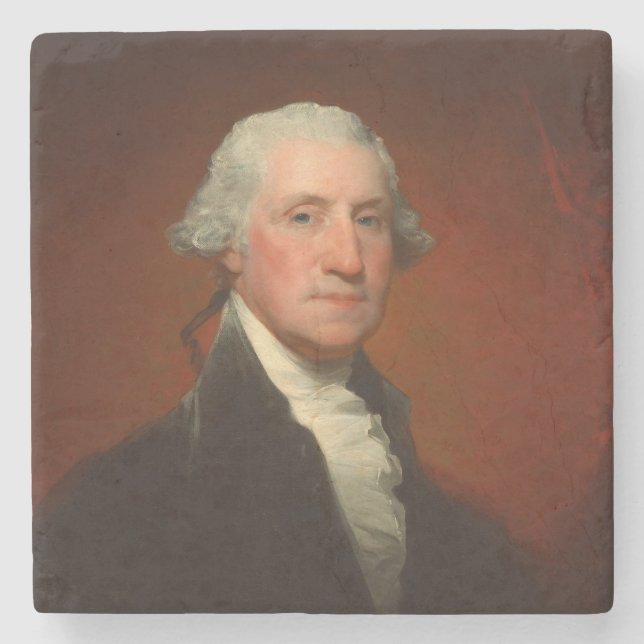 George Washington Portrait Stone Coaster (Front)