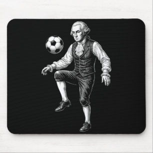 George Washington President Playing Soccer Retro Mouse Pad