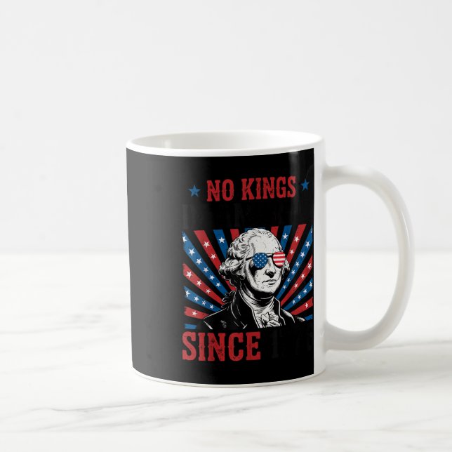 George Washington Protest Sign Democracy No Kings  Coffee Mug (Right)