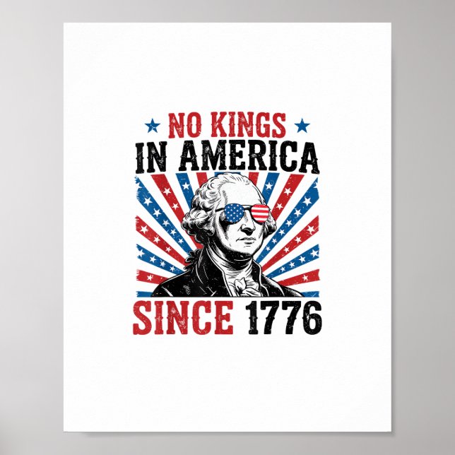 George Washington Protest Sign No Kings In America (Front)