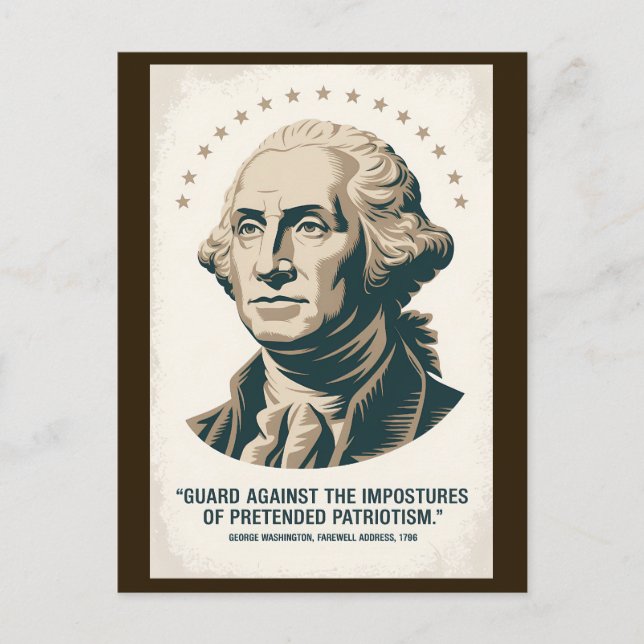 George Washington Quote American President Art Postcard (Front)