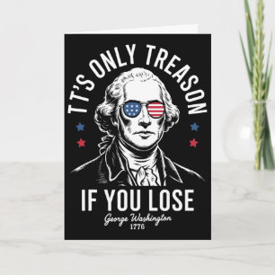 George Washington Riding Shark Funny July 4th Amer Card