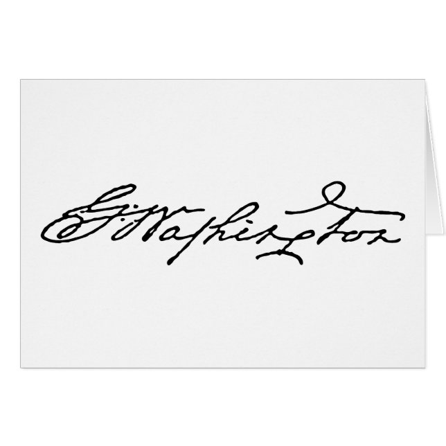 George Washington Signature (Front Horizontal)