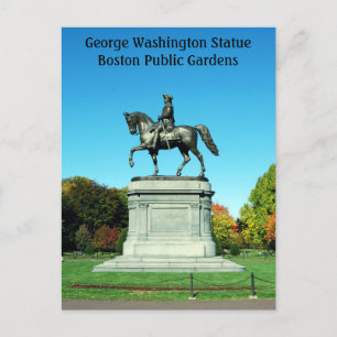 George Washington Statue, Boston Public Gardens Postcard