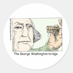 George Washington Teeth Funny Gifts & Collectibles Classic Round Sticker
