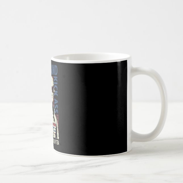 George Washington Throwing Tea Kick 4th Of July  Coffee Mug (Right)