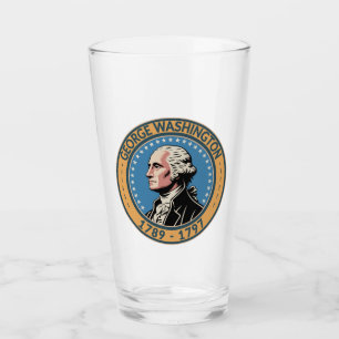 George Washington US President Illustration Badge Glass