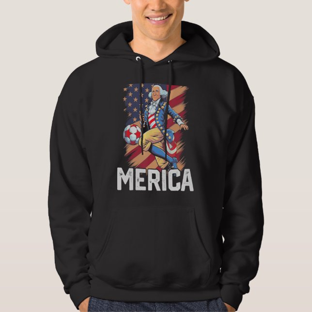 George Washington, USA Fourth 4th of July, Funny S Hoodie (Front)