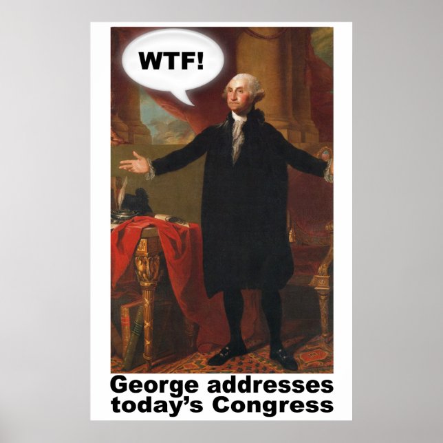 George Washington WTF (with caption) Poster (Front)