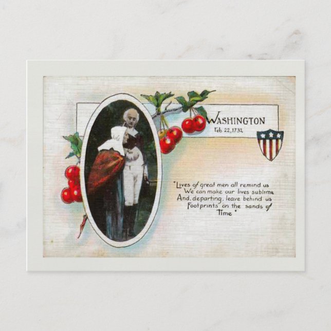 George Washington's Birthday & Postcard (Front)