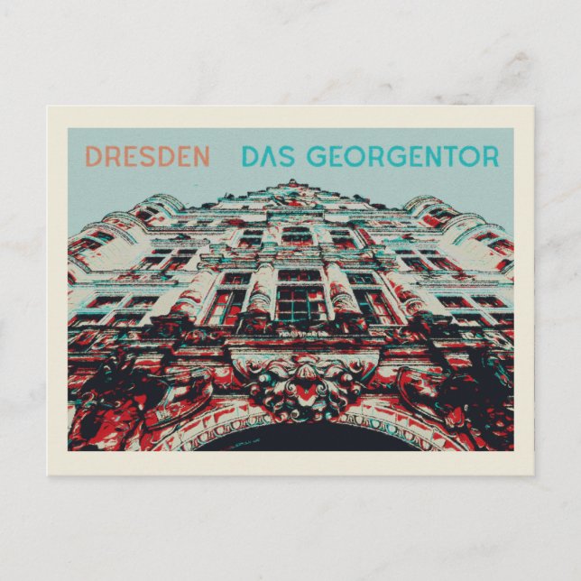 Georgentor Façade, Dresden illustration Postcard (Front)