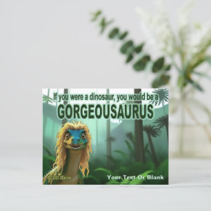 Georgeousaurus Blonde Dinosaur Holiday Postcard