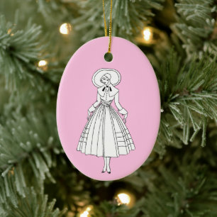 Georges Barbier 1920s Fashion Illustration Ceramic Ornament