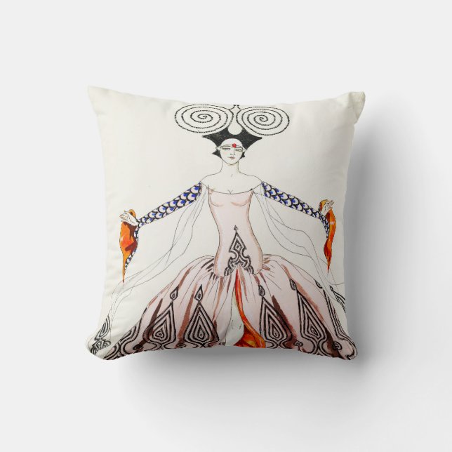 Georges Barbier Art Deco Fashion Pillow (Front)