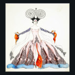Georges Barbier Art Deco Fashion Print<br><div class="desc">Art Deco Fashion print. Art Deco illustration from 1921. French artist Georges Barbier was one of the most famous art deco illustrators of the 1920s, he spent most of his career illustrating elegant ladies and romantic couples. This work depicts a pretty young woman in an intricate pinke dress with blue...</div>