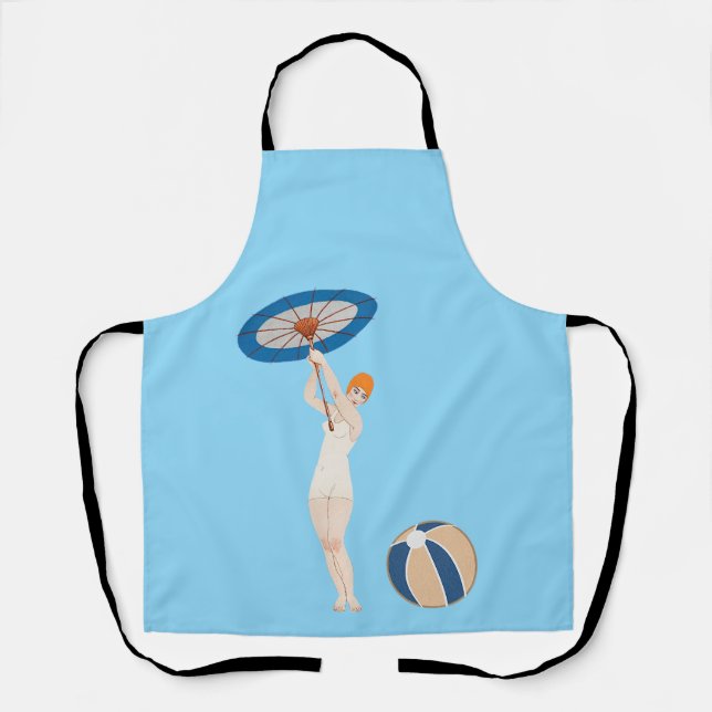 Georges Barbier Au Lido 1924 Fashion Illustration Apron (Front)
