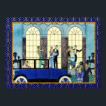 Georges Barbier - Au Revoir Poster<br><div class="desc">I have always loved this artwork from Georges Barbier. It is called Au Revoir. I have framed this with an art deco background. The image portrays the decadent art deco era of lavish parties. This poster/print would look good in an art deco themed home.</div>