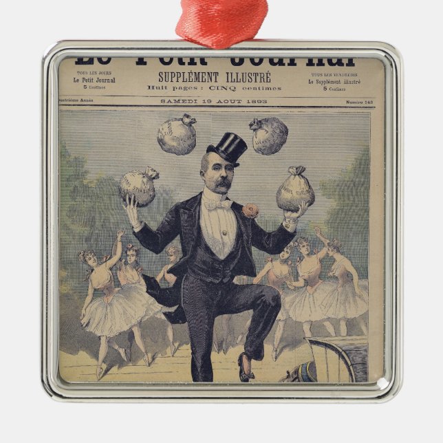 Georges Clemenceau  juggling bags of English Metal Tree Decoration (Front)