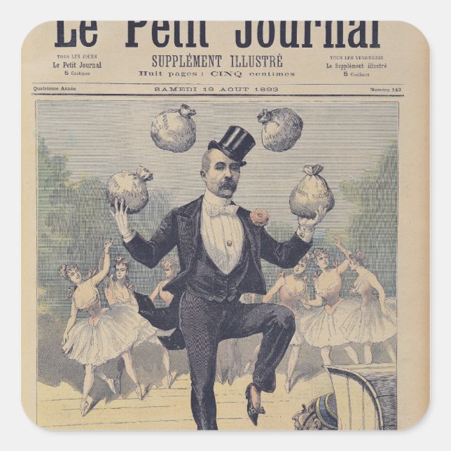 Georges Clemenceau  juggling bags of English Square Sticker (Front)