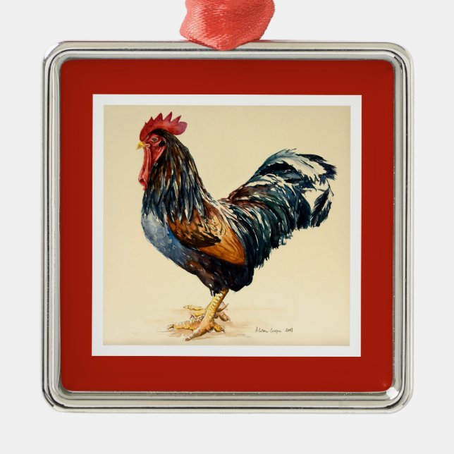 George's Cockerel 2007 Metal Tree Decoration (Front)