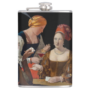 Georges de la Tour - Cheat with Ace of Diamonds Hip Flask