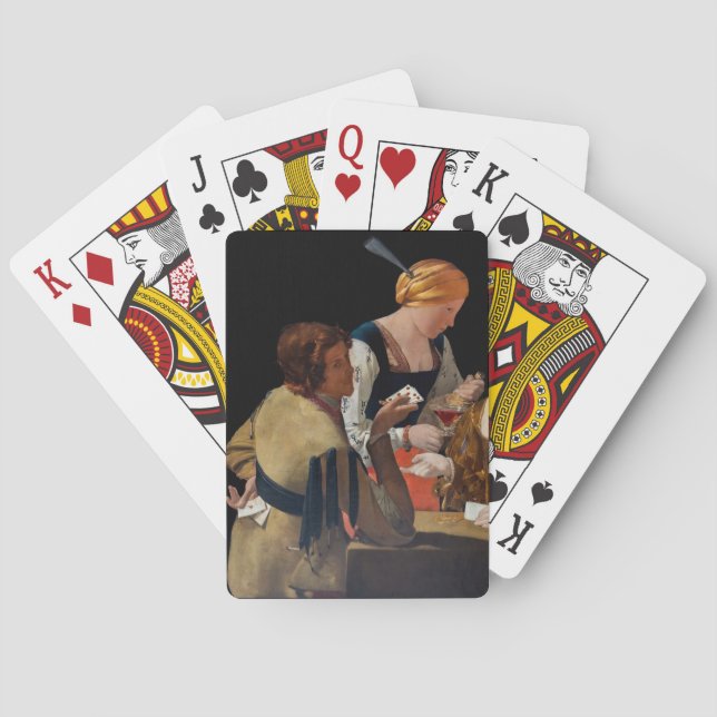 Georges de la Tour - Cheat with Ace of Diamonds Playing Cards (Back)