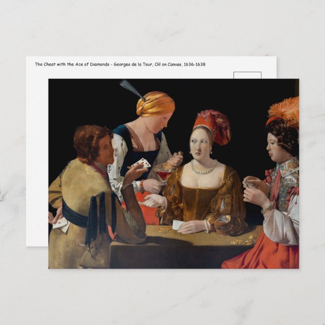 Georges de la Tour - Cheat with Ace of Diamonds Postcard (Front/Back)