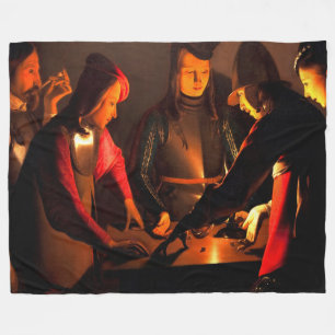 Georges de la Tour - The Dices Players Fleece Blanket