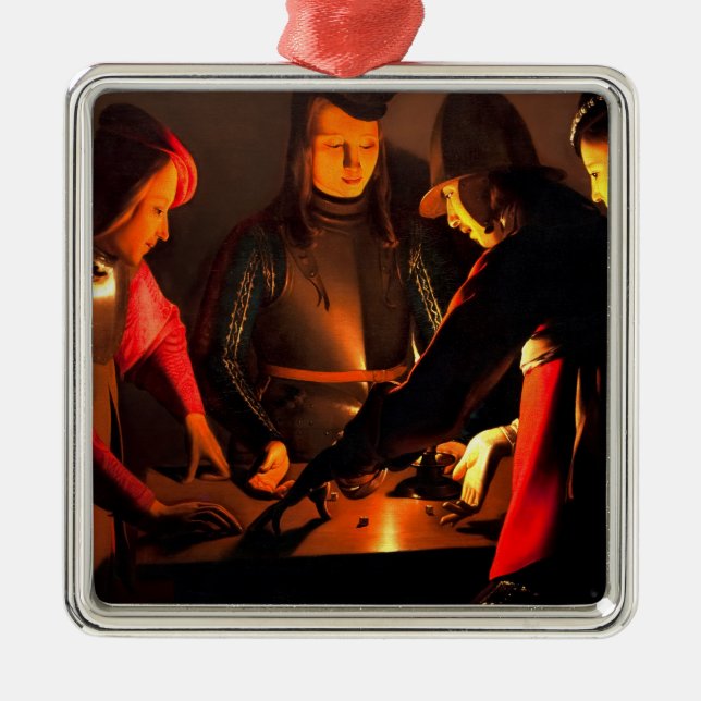 Georges de la Tour - The Dices Players Metal Ornament (Front)