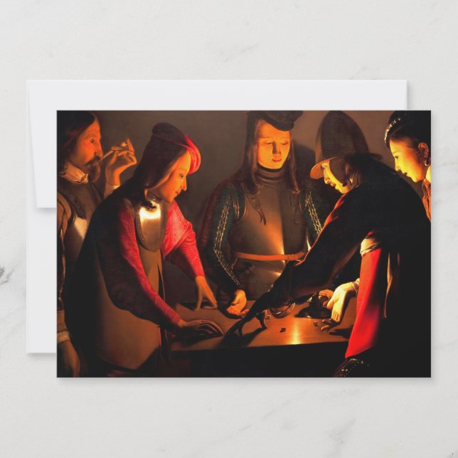 Georges de la Tour - The Dices Players Thank You Card (Front)